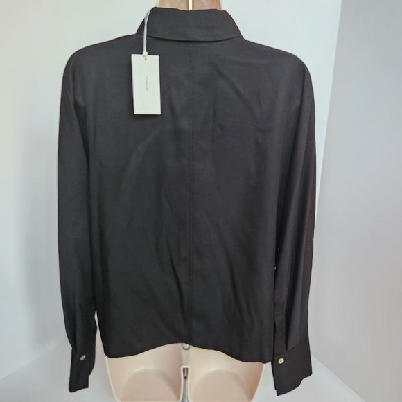 VINCE Silk Blend Woven  Button Up Blouse, Medium - Picture 9 of 14